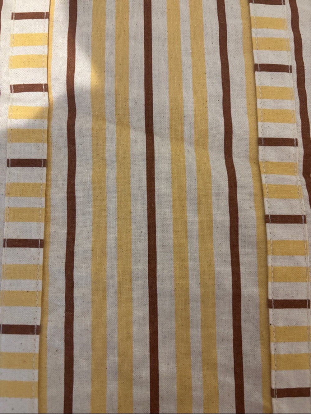 New Sezane Yellow and Brown Striped Canvas Tote - Picture 3 of 3